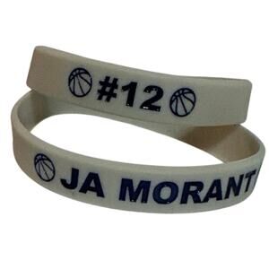 Basketball bracelets silicone JA MORANT #12
Grey w/blue letters 2 pack